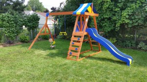 The swingset last summer, right after we purchased it.